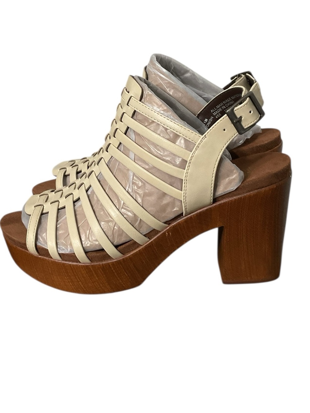 White Mountain “Astonish” Cream Strappy Platform Sandal RT $85 4” Heel - Picture 6 of 10
